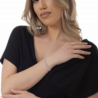 Oxzen βραχιόλι ατσάλινο Unisex ριβιέρα Tennis Iced Out με ζιργκόν 4mm