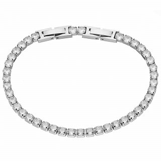 Oxzen βραχιόλι ατσάλινο Unisex ριβιέρα Tennis Iced Out με ζιργκόν 4mm