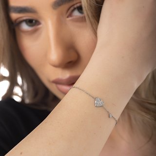 Oxzen ατσάλινο βραχιόλι με τριαντάφυλλο