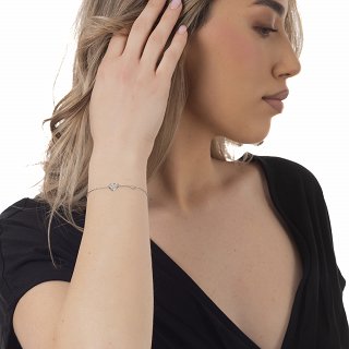 Oxzen ατσάλινο βραχιόλι με τριαντάφυλλο