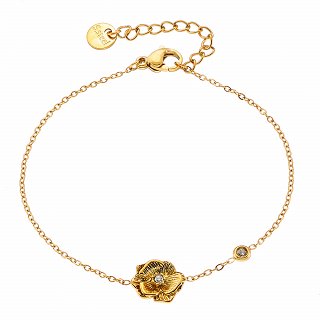 Oxzen ατσάλινο βραχιόλι με τριαντάφυλλο