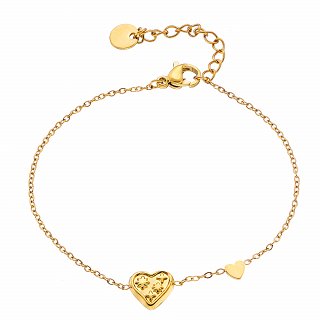 Oxzen ατσάλινο βραχιόλι με καρδούλα