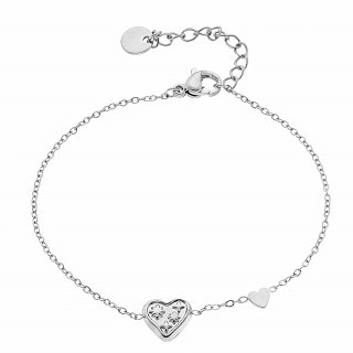 Oxzen ατσάλινο βραχιόλι με καρδούλα