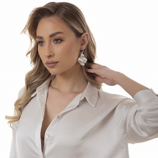 Oxzen σκουλαρίκι ατσάλινο ρόμβος