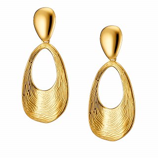 Oxzen ατσάλινο σκουλαρίκι οβάλ μακρύ