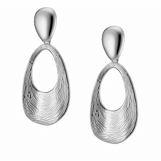 Oxzen ατσάλινο σκουλαρίκι οβάλ μακρύ