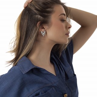 Oxzen σκουλαρίκι ατσάλινο καρδιά