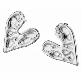 Oxzen σκουλαρίκι ατσάλινο καρδιά