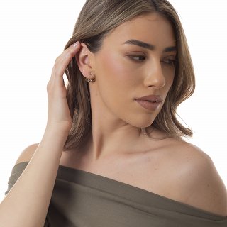 Oxzen σκουλαρίκια καρφωτά με λευκά ζιργκόν