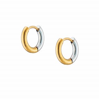 Oxzen ατσάλινο ασηνόχρυσο κρικάκι Unisex (3 x 10) mm