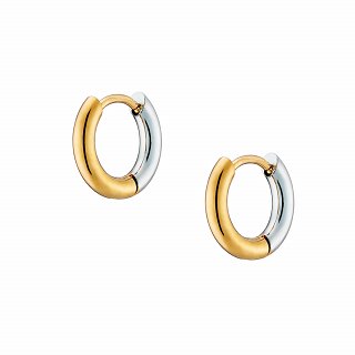 Oxzen ατσάλινο ασηνόχρυσο κρικάκι Unisex (2 x 12) mm