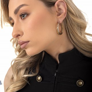 Oxzen ατσάλινος ασημόχρυσος κρίκος 35 mm