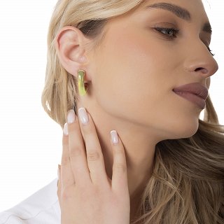 Oxzen ατσάλινο σκουλαρίκι κρίκος με σμάλτο