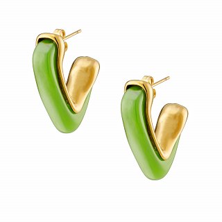 Oxzen ατσάλινο σκουλαρίκι κρίκος με σμάλτο