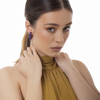 Oxzen ατσάλινο σκουλαρίκι κρίκος με σμάλτο