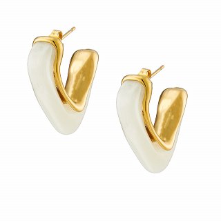 Oxzen ατσάλινο σκουλαρίκι κρίκος με σμάλτο