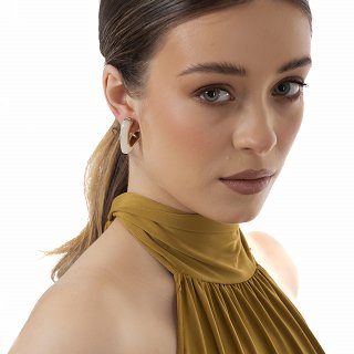 Oxzen ατσάλινο σκουλαρίκι κρίκος με σμάλτο