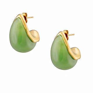 Oxzen ατσάλινο σκουλαρίκι κρίκος με σμάλτο