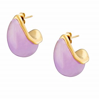 Oxzen ατσάλινο σκουλαρίκι κρίκος με σμάλτο