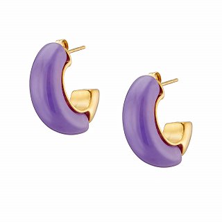 Oxzen ατσάλινο σκουλαρίκι κρίκος με σμάλτο