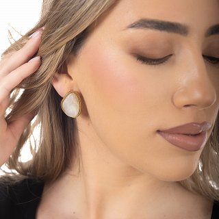 Oxzen ατσάλινο σκουλαρίκι καρφωτό με σμάλτο