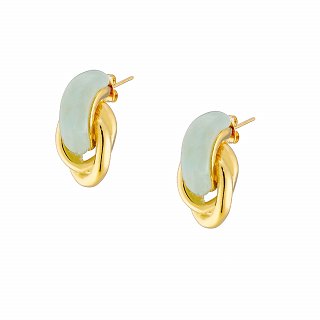 Oxzen ατσάλινο σκουλαρίκι κρίκος με σμάλτο