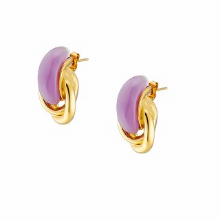 Oxzen ατσάλινο σκουλαρίκι κρίκος με σμάλτο