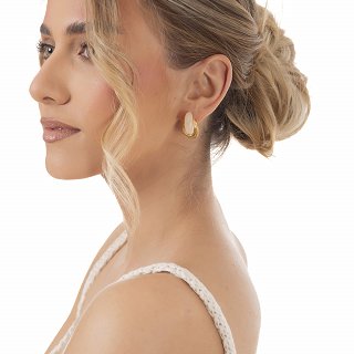 Oxzen ατσάλινο σκουλαρίκι κρίκος με σμάλτο