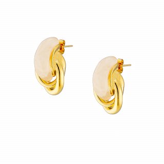 Oxzen ατσάλινο σκουλαρίκι κρίκος με σμάλτο