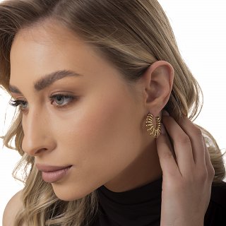 Oxzen ατσάλινο σκουλαρίκι κρίκος