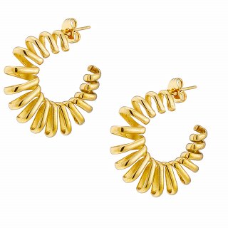 Oxzen ατσάλινο σκουλαρίκι κρίκος