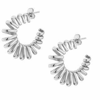 Oxzen ατσάλινο σκουλαρίκι κρίκος