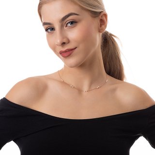 Oxzen κολιέ ασημένιο με πέρλες