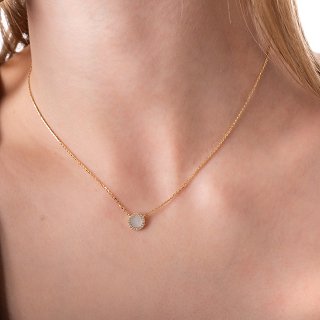 Oxzen κολιέ ασημένιο κύκλος με φίλντισι