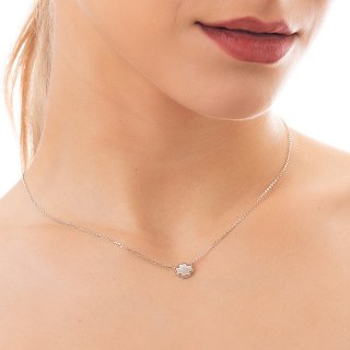 Oxzen κολιέ ασημένιο σταυρός με φίλντισι