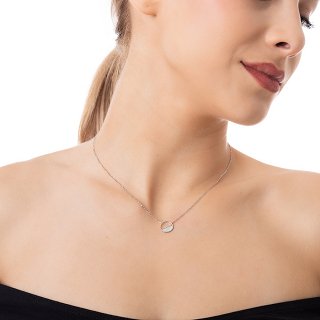 Oxzen κολιέ ασημένιο με φίλντισι