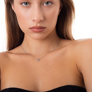 Oxzen κολιέ ασημένιο με φίλντισι