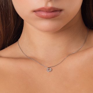 Oxzen κολιέ ασημένιο με φίλντισι