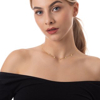 Oxzen κολιέ ασημένιο με πέτρες ζιργκόν