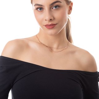 Oxzen κολιέ ασημένιο διπλό