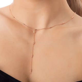 Oxzen κολιέ ασημένιο γραβάτα