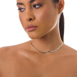 Oxzen αλυσίδα ασημένια 3mm