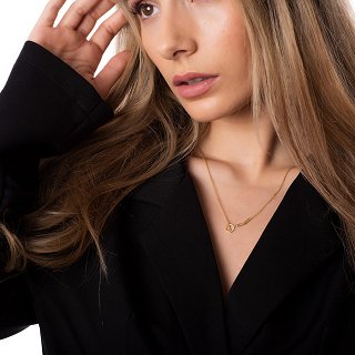 Oxzen κολιέ ασημένιο με πέτρες ζιργκόν