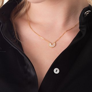 Oxzen κολιέ ασημένιο με φίλντισι και πέτρες ζιργκόν