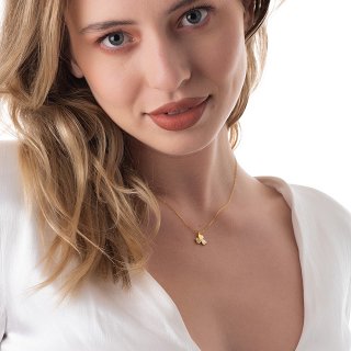 Oxzen κολιέ ασημένιο με φίλντισι και πέτρες ζιργκόν