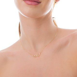 Oxzen κολιέ ασημένιο επιχρυσωμένο σπείρα