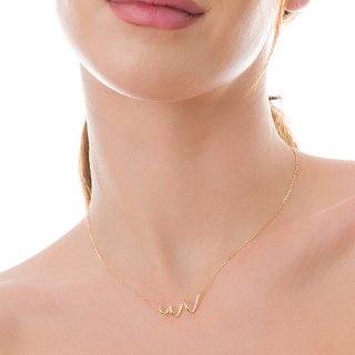 Oxzen κολιέ ασημένιο επιχρυσωμένο σπείρα