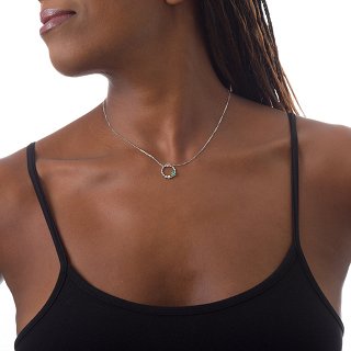 Oxzen κολιέ ασημένιο στεφανάκι με πέτρες