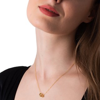 Oxzen κολιέ ασημένιο διπλή καρδιά ενωμένη με λευκά ζιργκόν