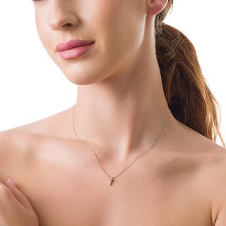 Oxzen γυναικείος μικρός σταυρός από ασήμι